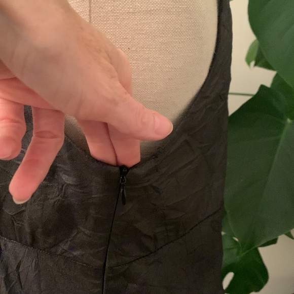 Gestuz dress Scandinavian faux leather deep plunge Eu size 36 US small - Picture 6 of 11